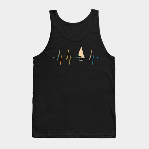 Heartbeat Sailing Captains Sailors Boats Owners Tank Top by Funnyawesomedesigns